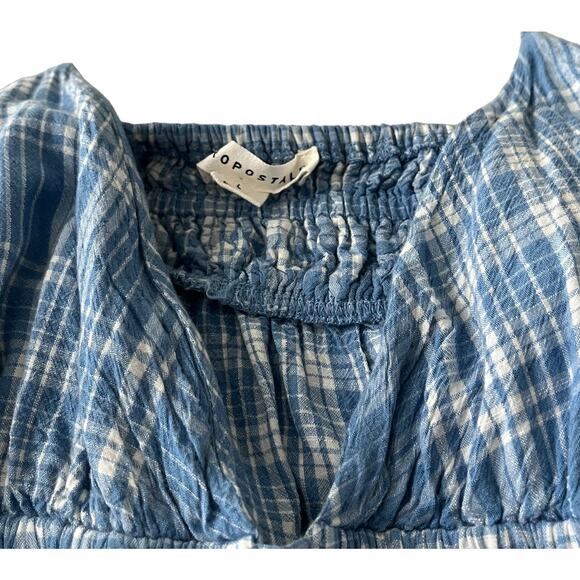 AEROPOSTALE SLEEVELESS SWEETHEART NECKLINE, WOMENS, L, BLUE & BLACK POLKA DOT - Picture 2 of 10